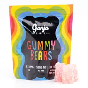 GanjaEdibles Sour Gummy Bears Watermelon 150MG 600x600 1