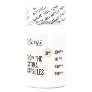 100mg THC Sativa Capsules (Mary’s Edibles)